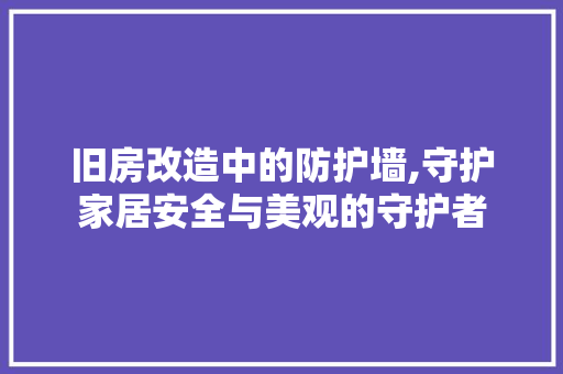 旧房改造中的防护墙,守护家居安全与美观的守护者 家电维修