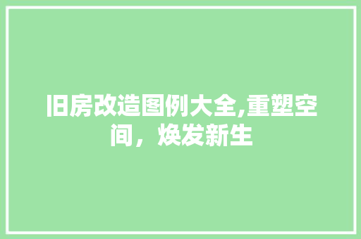 旧房改造图例大全,重塑空间，焕发新生 综合便民