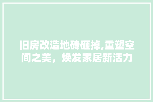 旧房改造地砖砸掉,重塑空间之美，焕发家居新活力