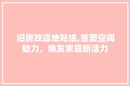 旧房改造地贴纸,重塑空间魅力，焕发家居新活力