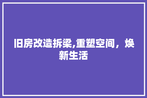 旧房改造拆梁,重塑空间，焕新生活 墙体维修