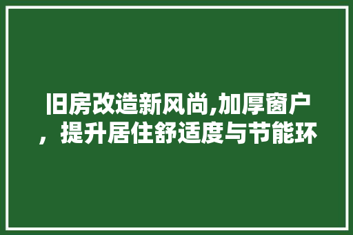 旧房改造新风尚,加厚窗户，提升居住舒适度与节能环保 墙体维修