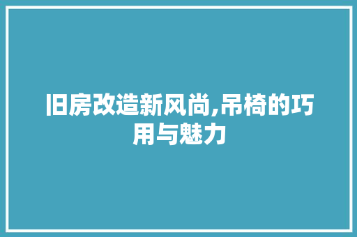 旧房改造新风尚,吊椅的巧用与魅力 综合便民