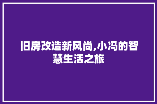 旧房改造新风尚,小冯的智慧生活之旅 汽车维修