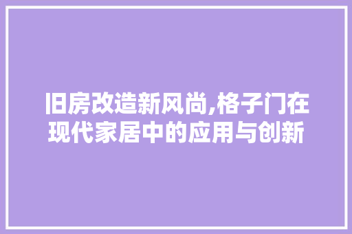 旧房改造新风尚,格子门在现代家居中的应用与创新